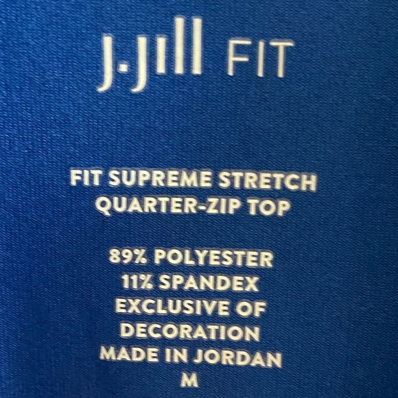 J Jill Fit supreme stretch 1/4 zip up blue Athleisure sport Medium - Picture 5 of 5